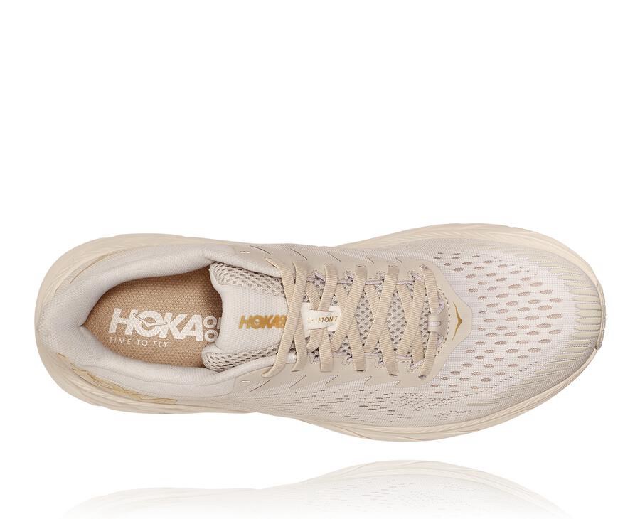 Hoka One One Clifton 7 Löparskor Herr - Vita - MXFVN-8730